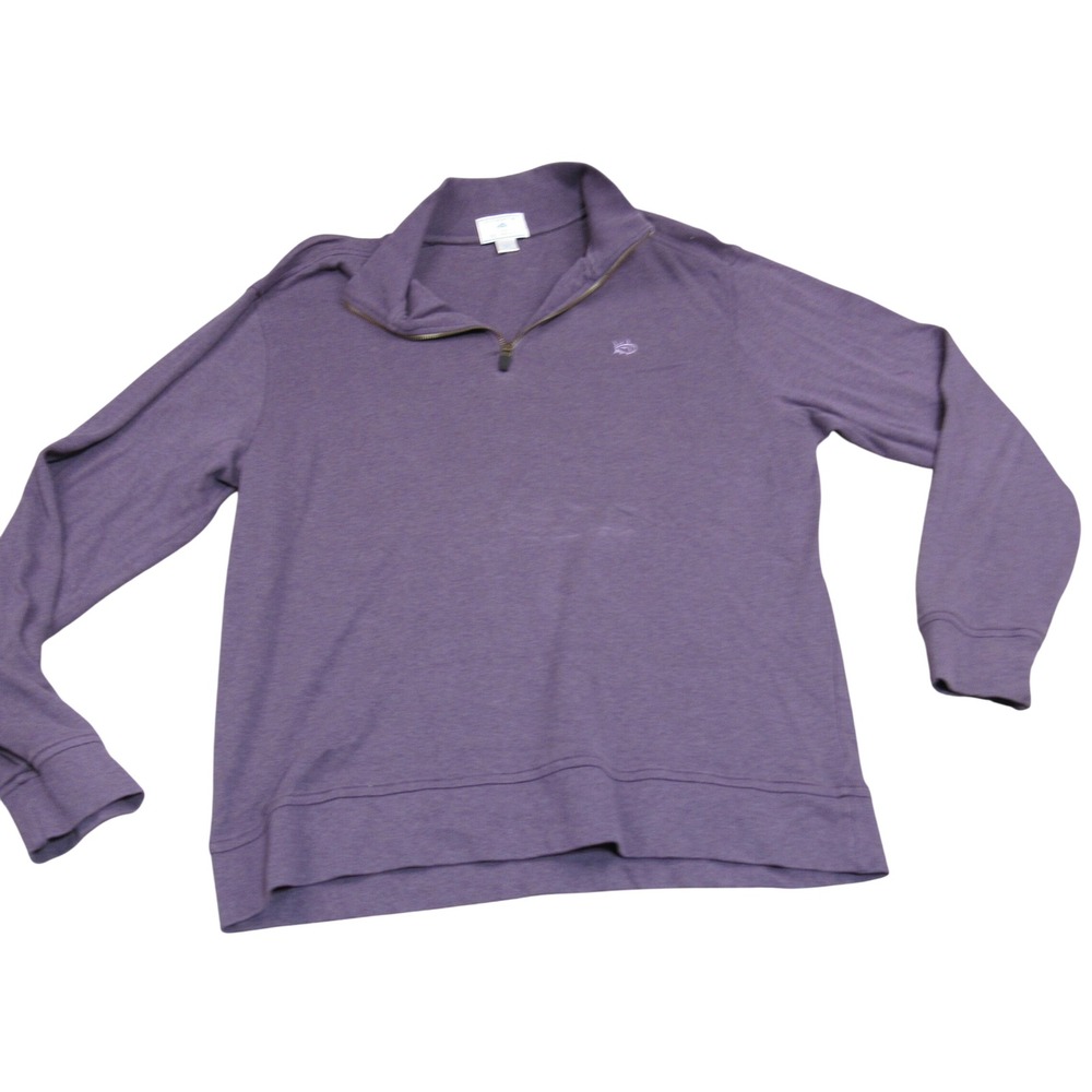 Southern Tide Mens Skipjack Quarter Zip Pullover Purple Heathered Size Large